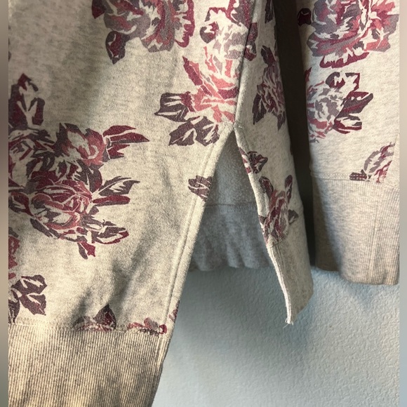 Calvin Klein Floral Gray Cowl Neck Hoodie Sweatshirt Size Small oversized - Picture 5 of 7